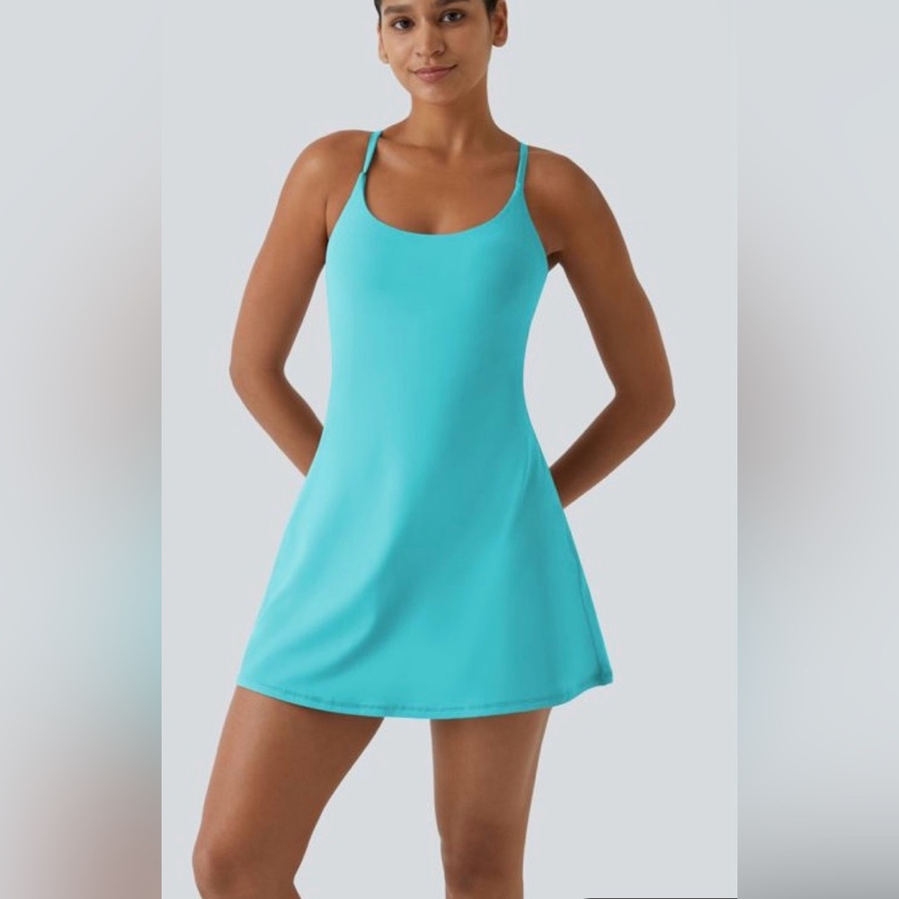 Turquoise Spaghetti Strap Dress